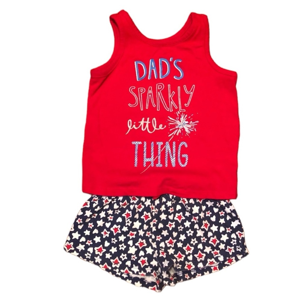 Toddler Girl Red White & Blue 2pc Bundle